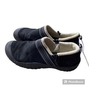 Jambu Black Velvet sherpa Lined All Terra Traction SlipOn warm cozy cabin sz 7